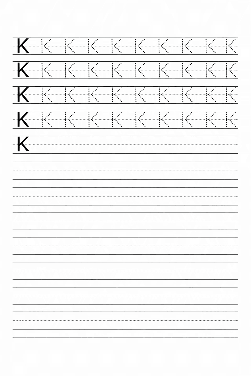 Buchstabe K üben - Arbeitsblatt zum Ausmalen