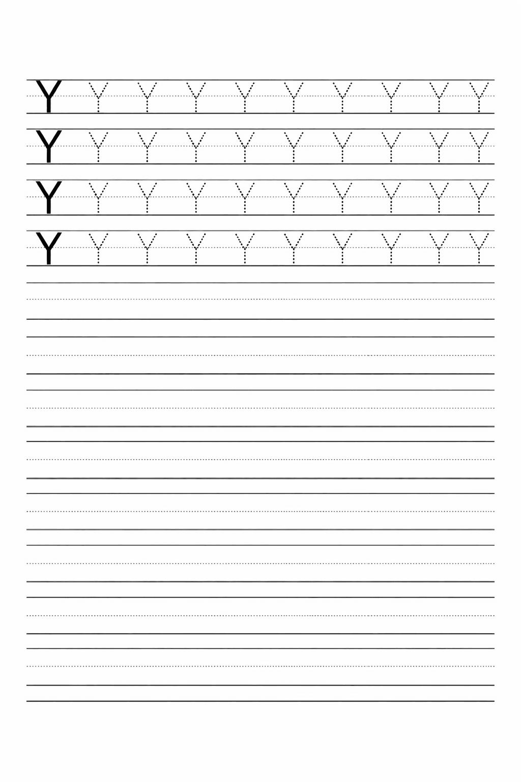 Buchstabe Y üben - Arbeitsblatt zum Ausmalen