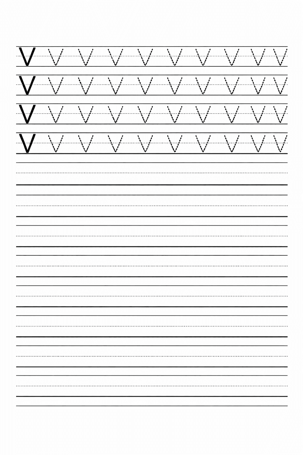 Buchstabe V üben - Arbeitsblatt zum Ausmalen