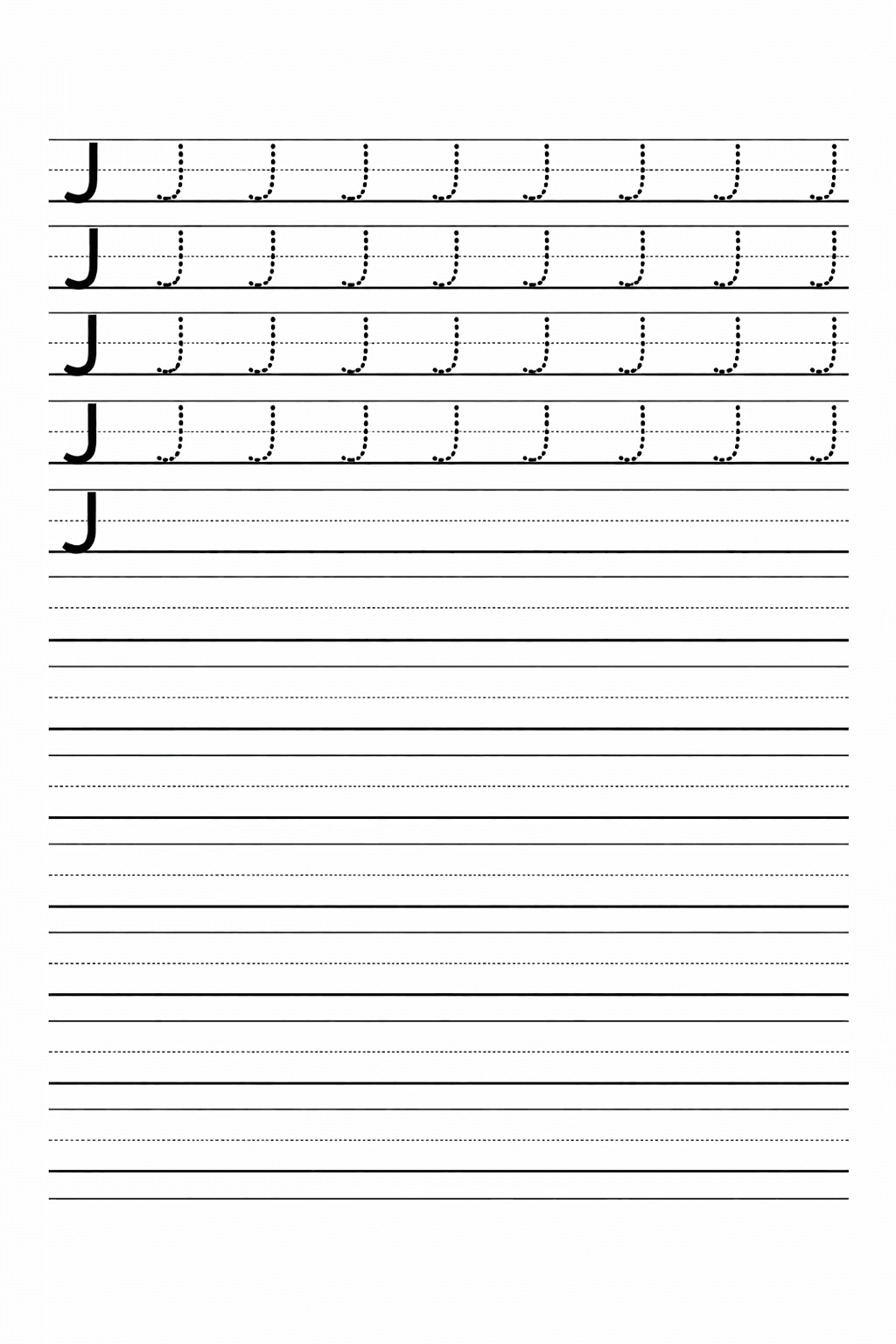 Buchstabe J üben - Arbeitsblatt zum Ausmalen