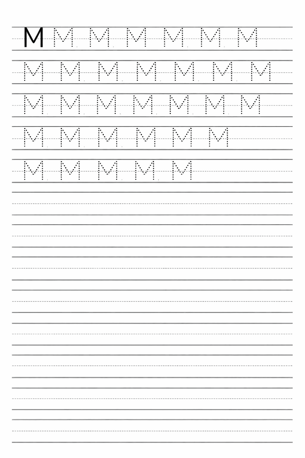 Buchstabe M üben - Arbeitsblatt zum Ausmalen