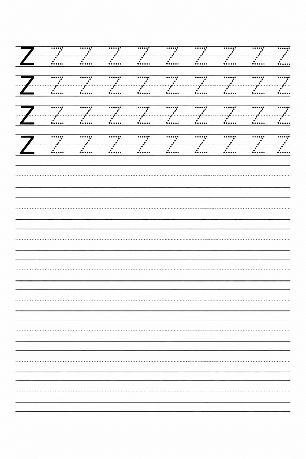 Buchstabe Z üben - Arbeitsblatt zum Ausmalen