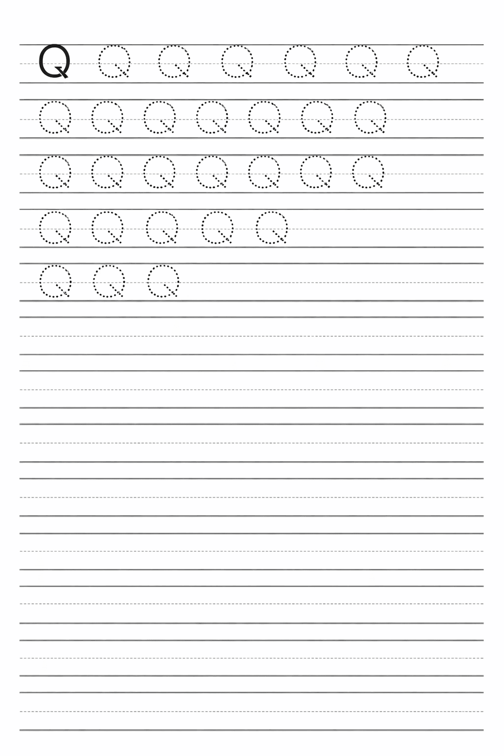 Buchstabe Q üben - Arbeitsblatt zum Ausmalen