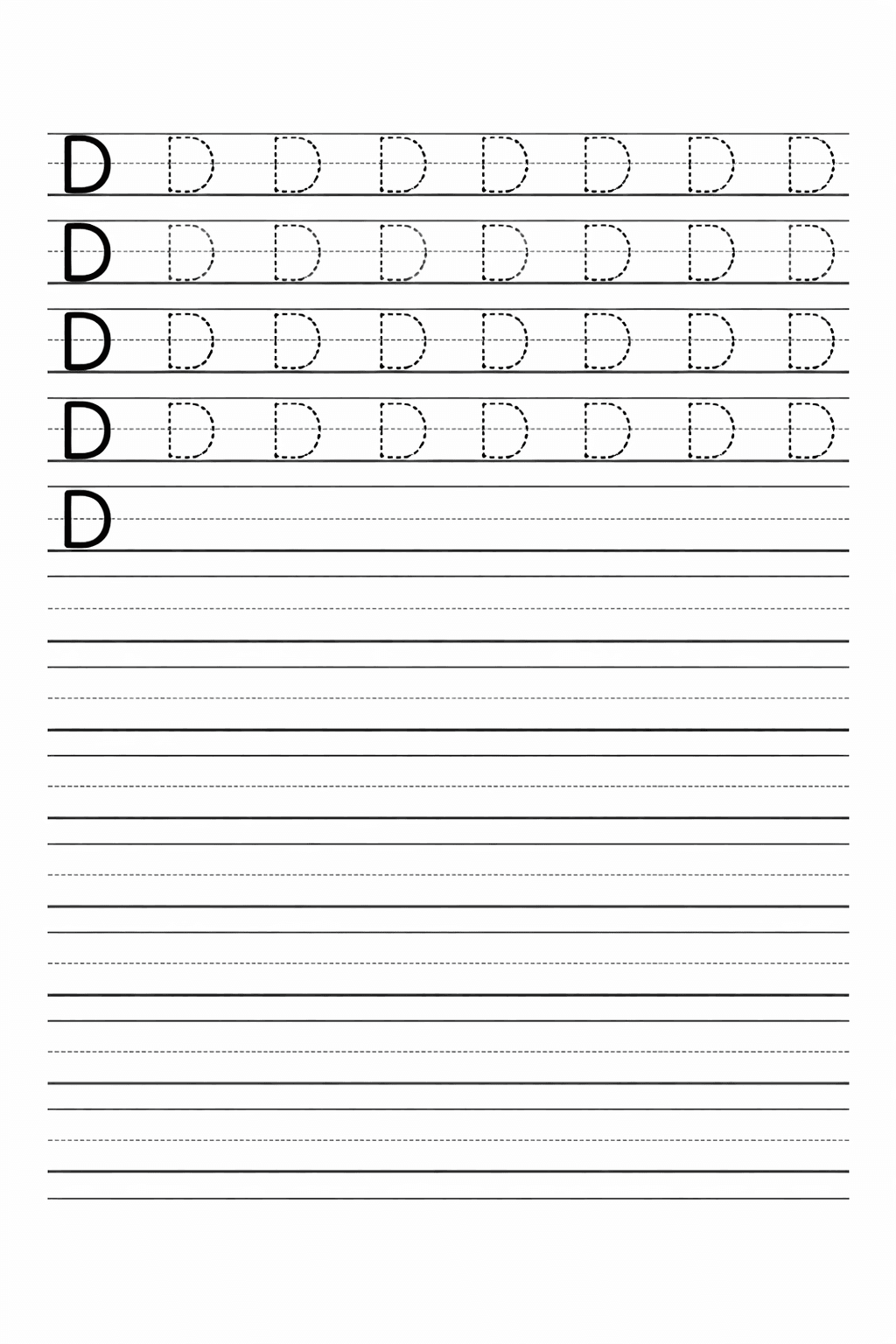 Buchstabe D üben - Arbeitsblatt zum Ausmalen