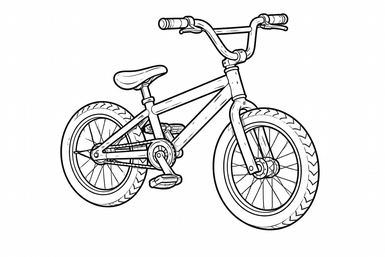 BMX Fahrrad - Ausmalbild