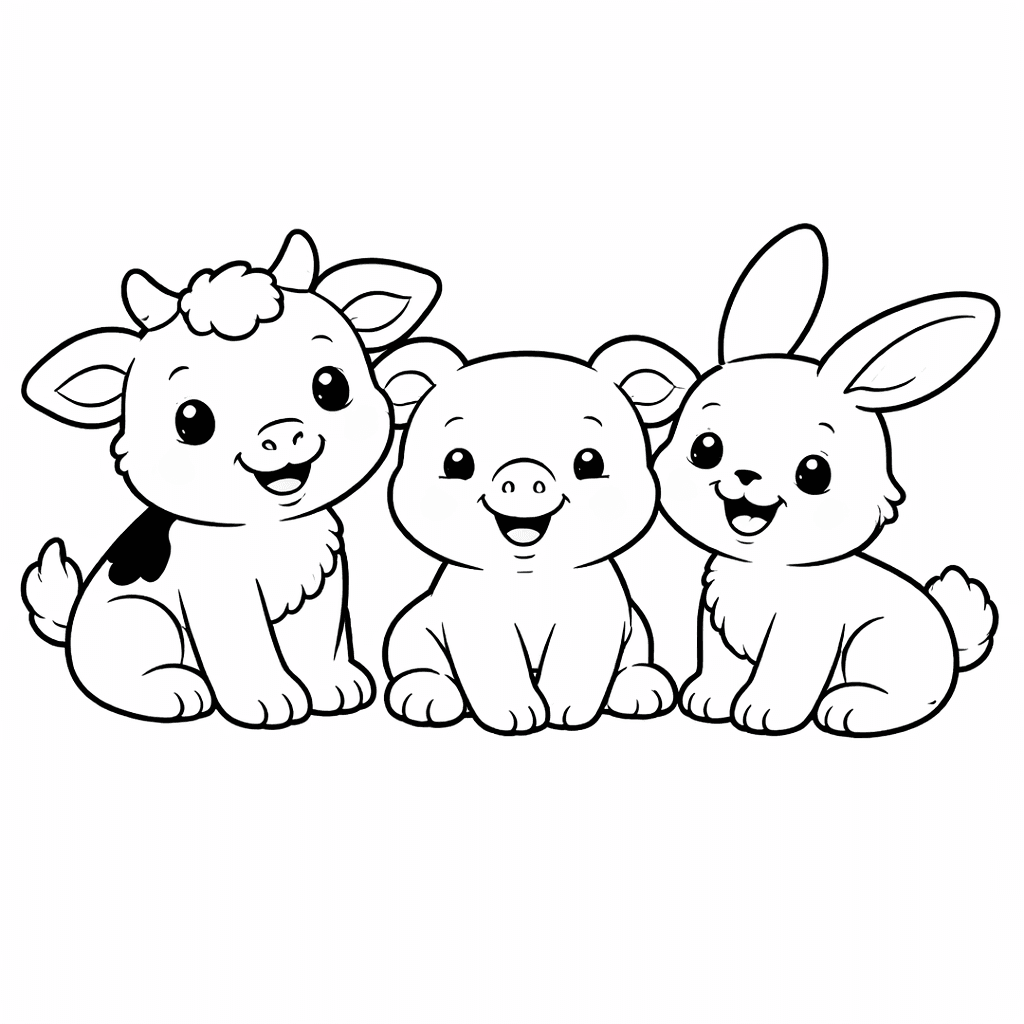 Baby Farm Animals In Playful Harmony