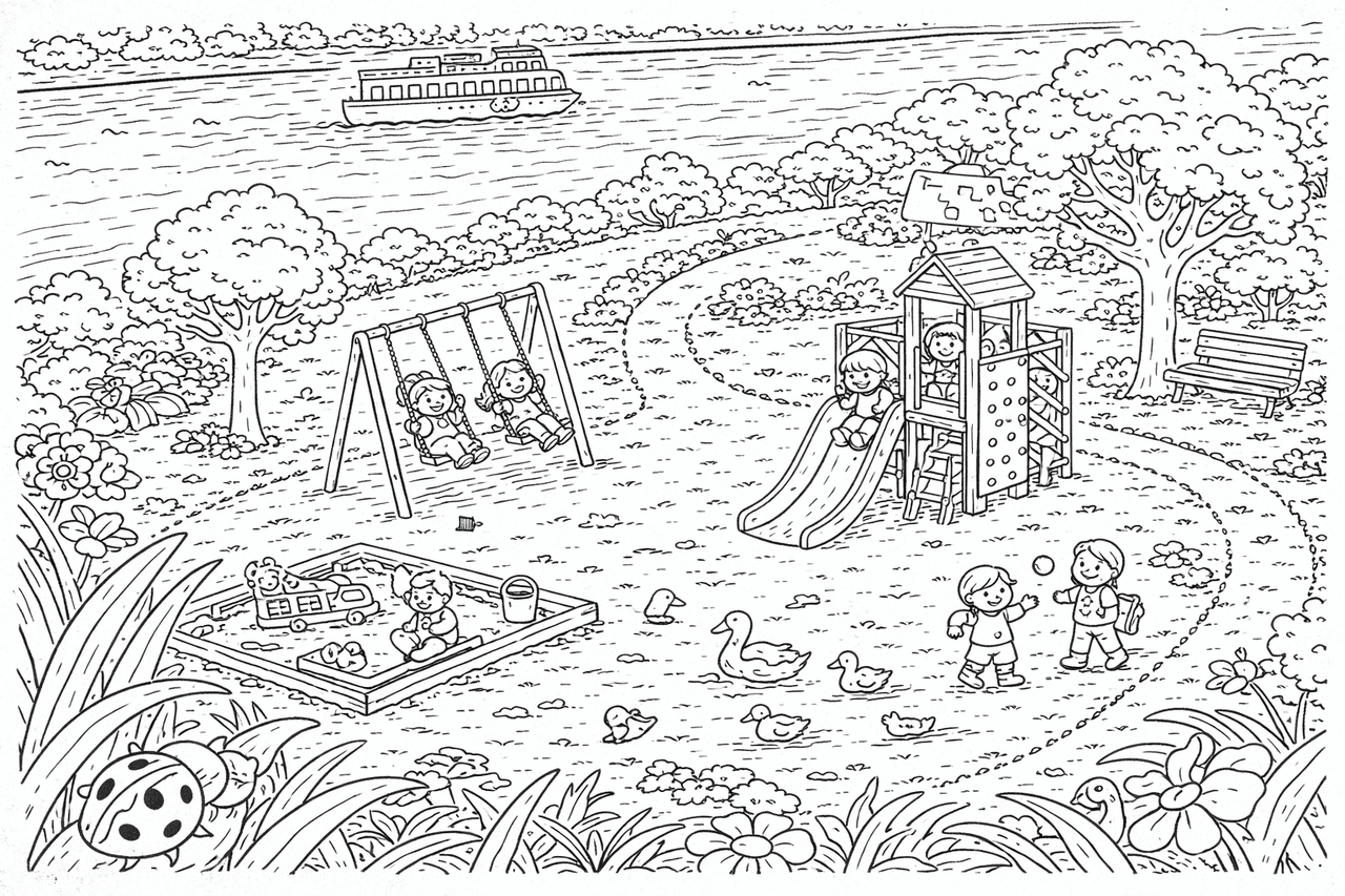 Drachenfels mit Zahnradbahn - Ausmalbild