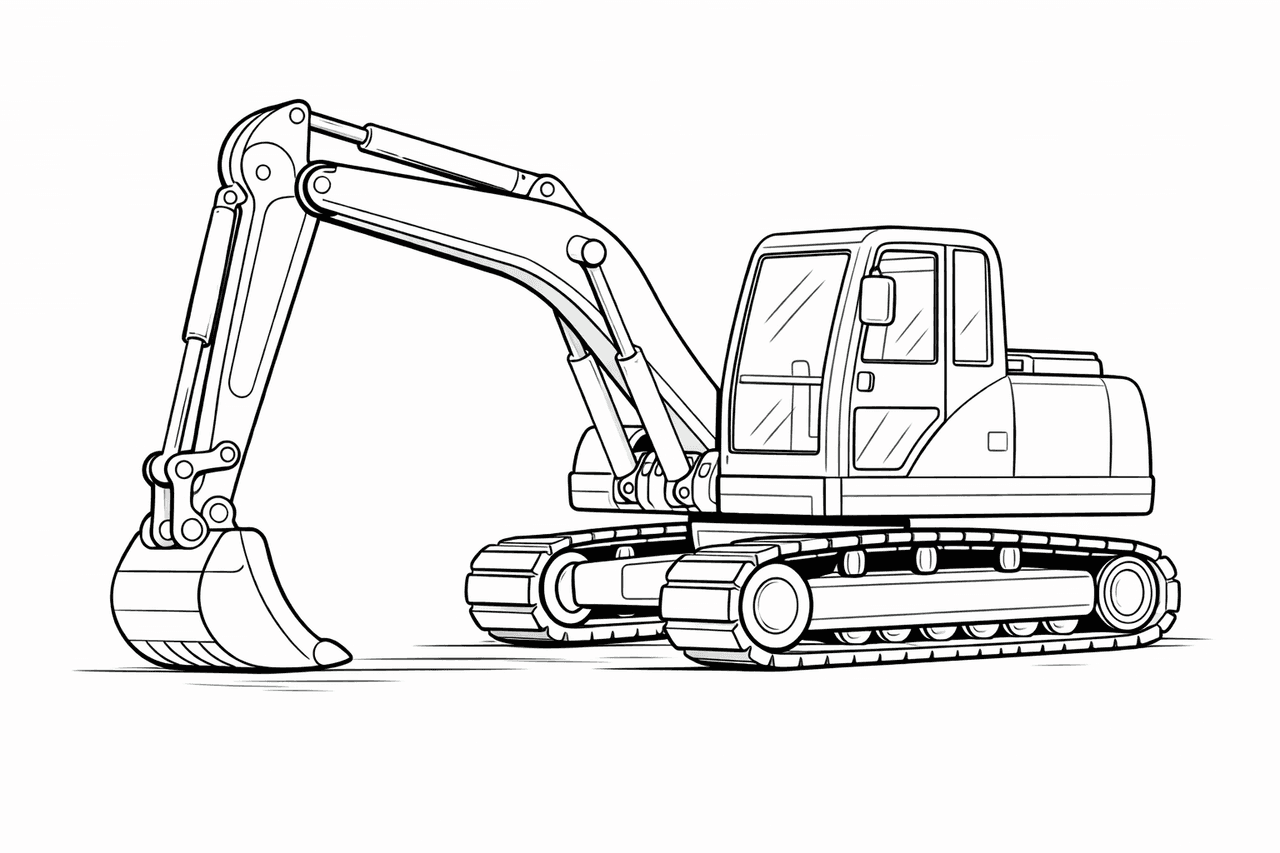 Bagger - Ausmalbild