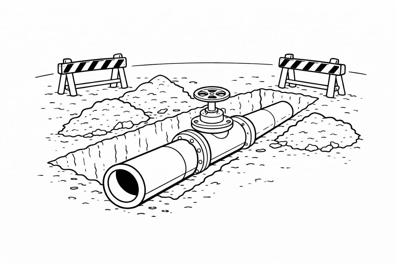 Wasserleitungsbau - Ausmalbild