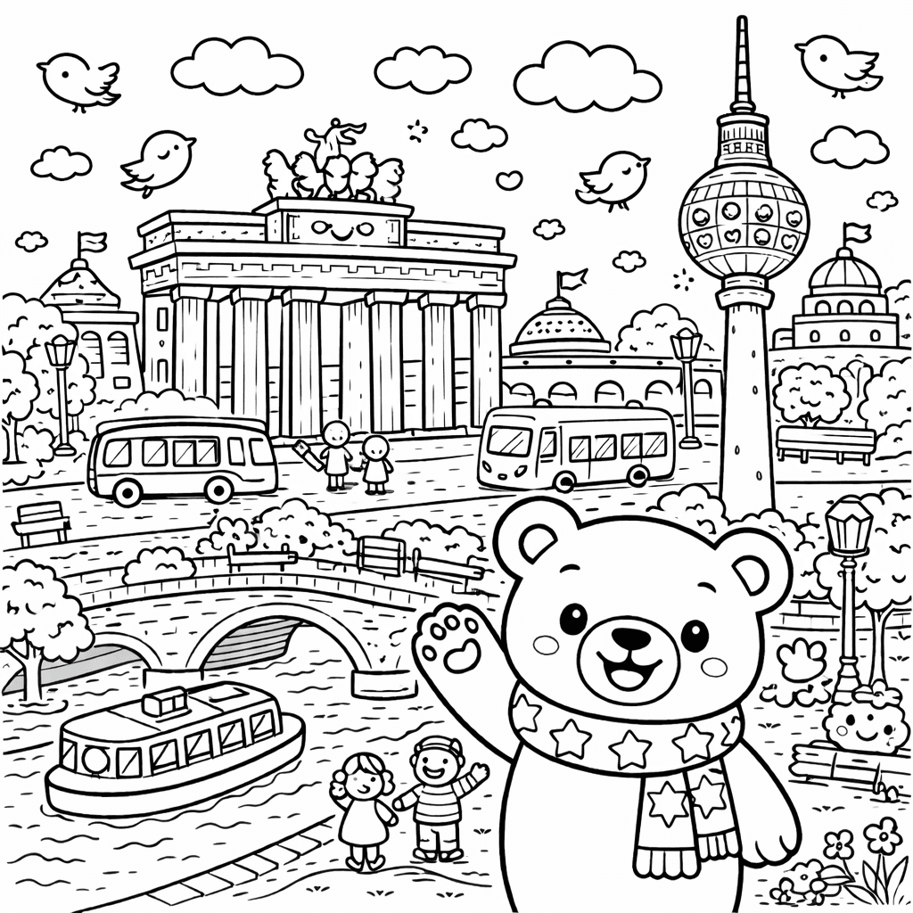 Szenen am Brandenburger Tor - Ausmalbild