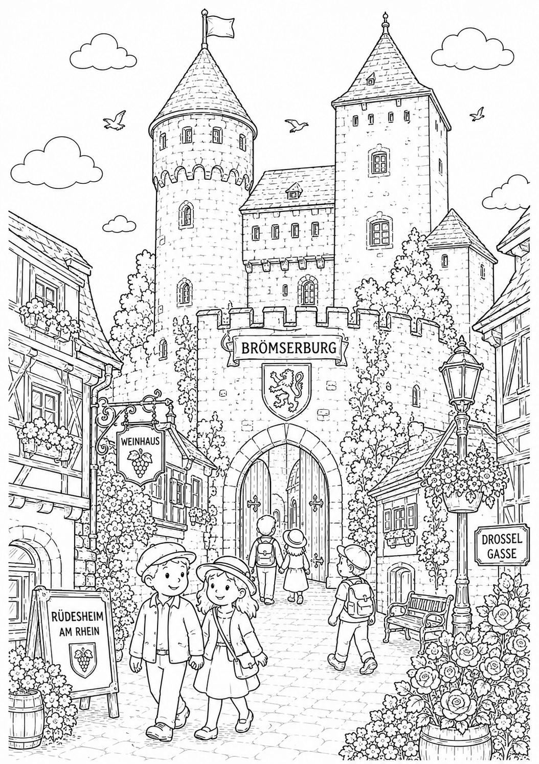 Brömserburg Ausmalbild Brömserburg Ausmalbild