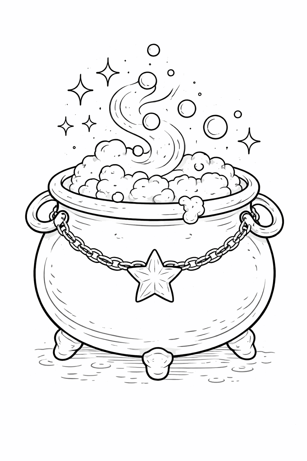 Zauberkessel - Ausmalbild