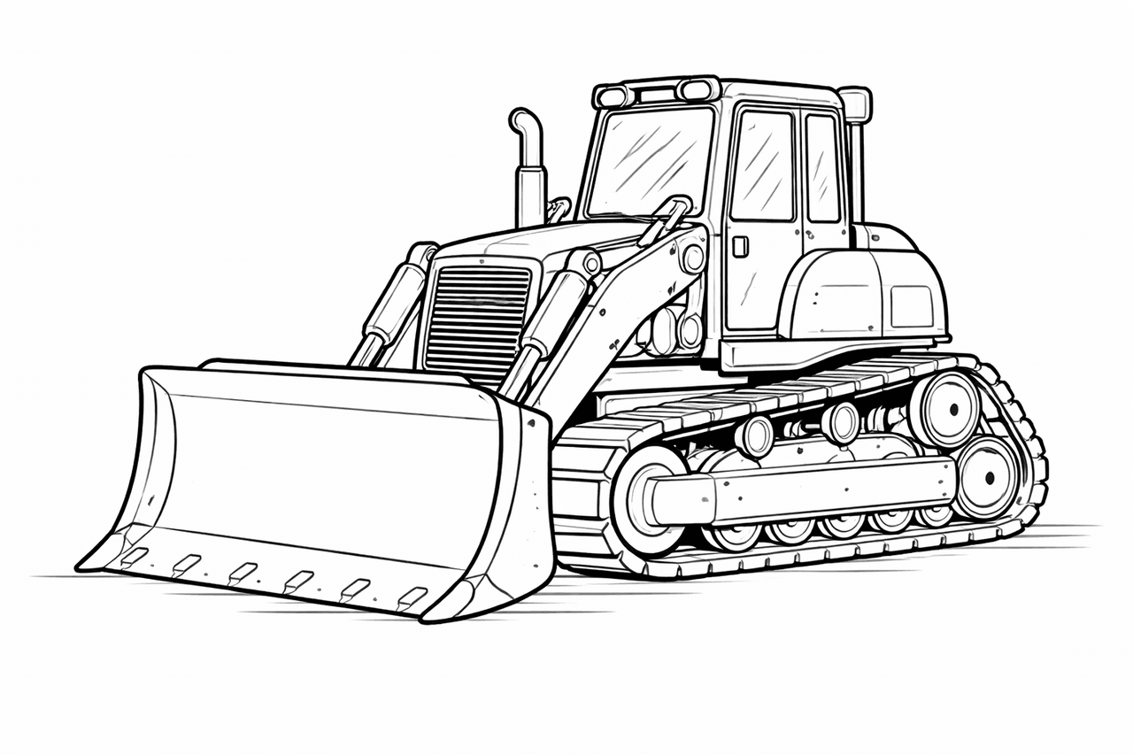 Bulldozer - Ausmalbild
