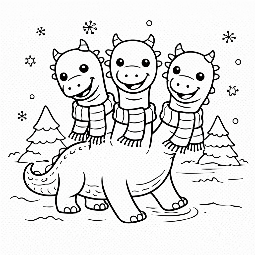 Dreiköpfige Hydra Im Winterzauber