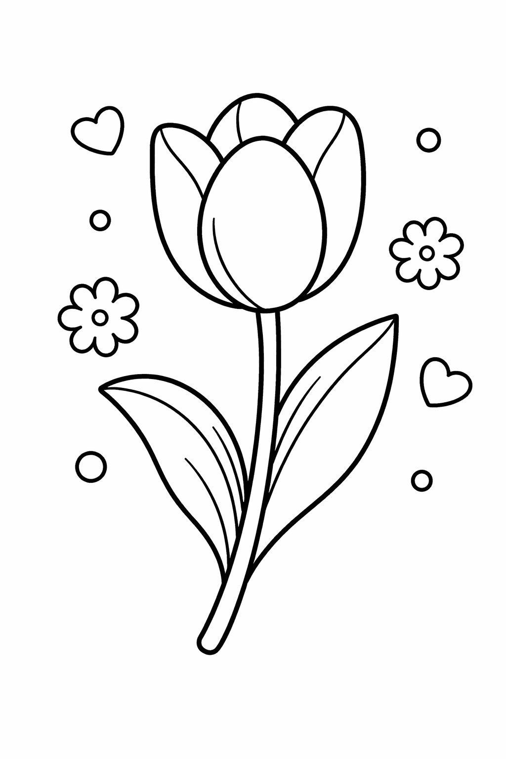 Einfache Tulpe - Ausmalbild