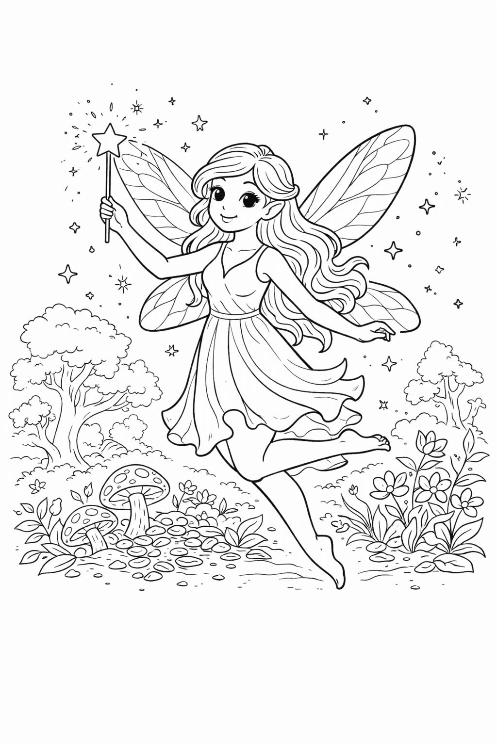 Feenmagie - Ausmalbild
