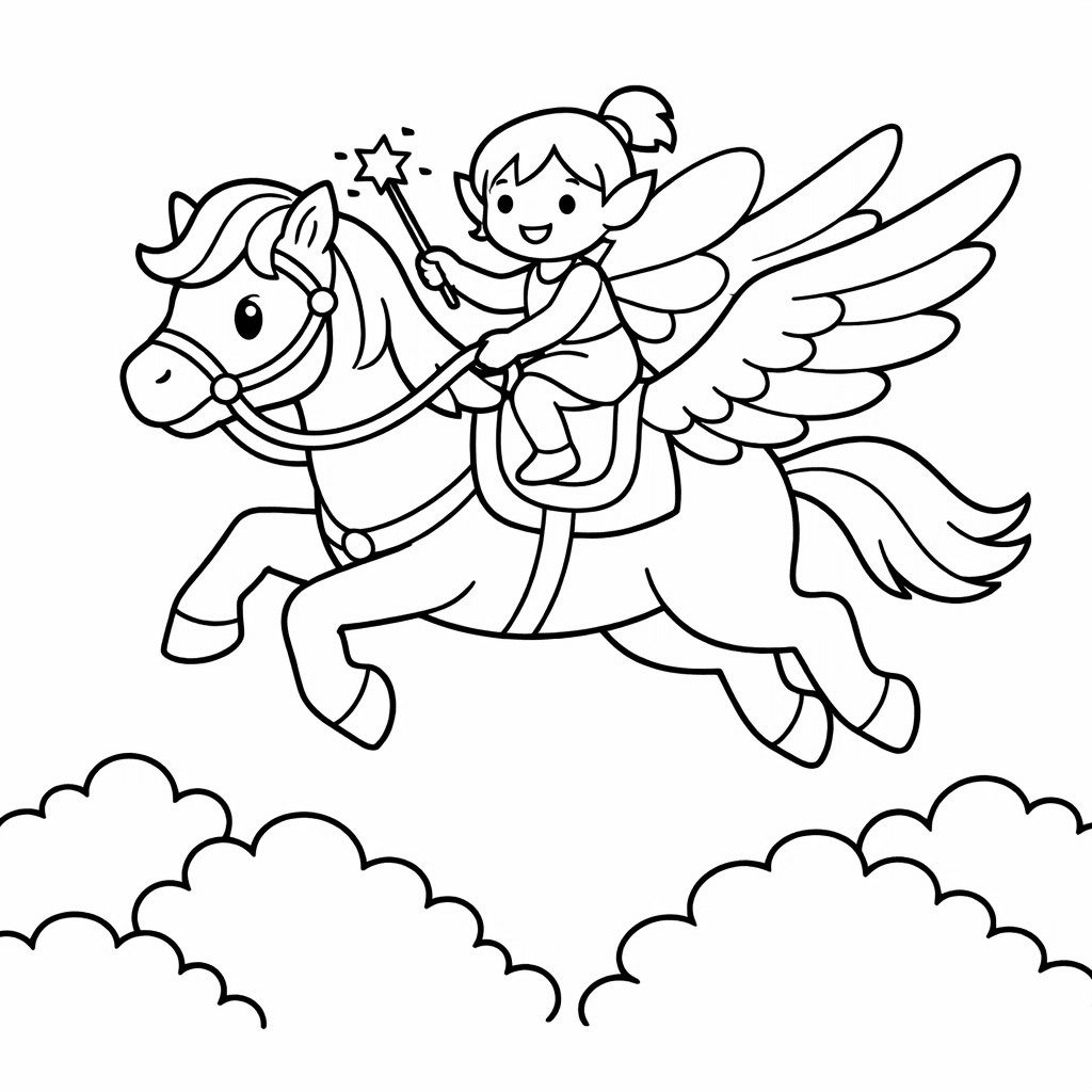 Feenzauber über Den Baumkronen - Ausmalbild