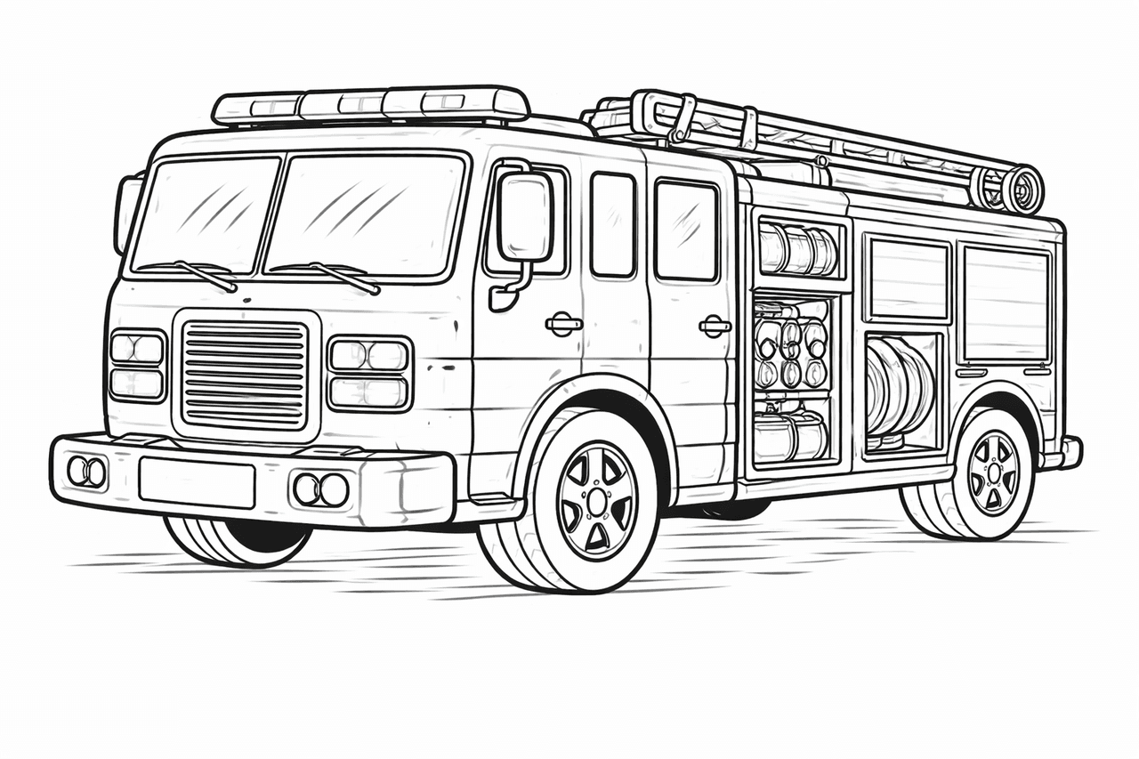 Feuerwehrfahrzeug - Ausmalbild