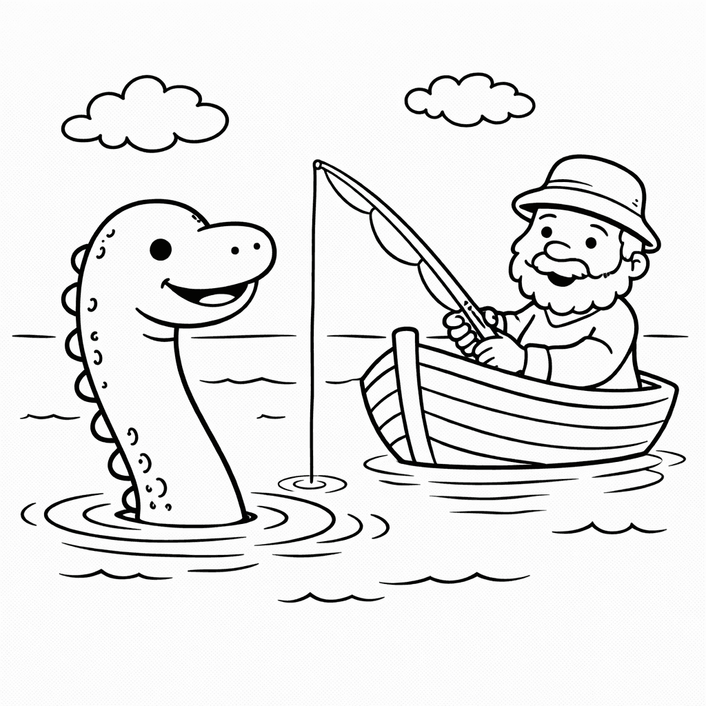 Fischer Und Nessie Im Boot