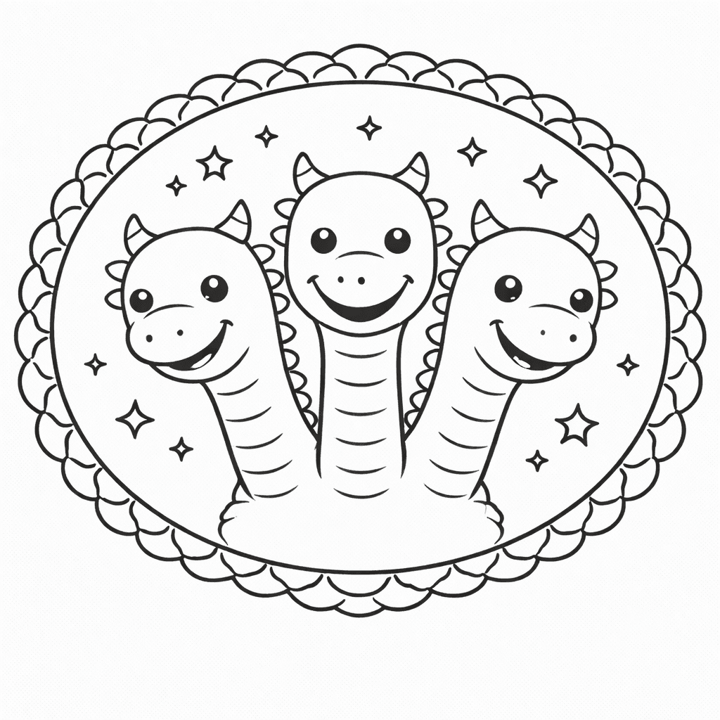 Fröhliche Hydra Im Dekorativen Rahmen