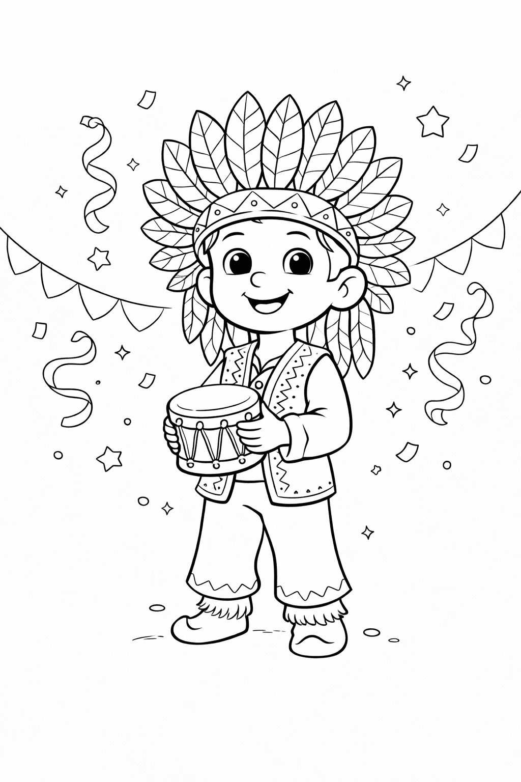 Fröhliche Kind In Traditioneller Kleidung