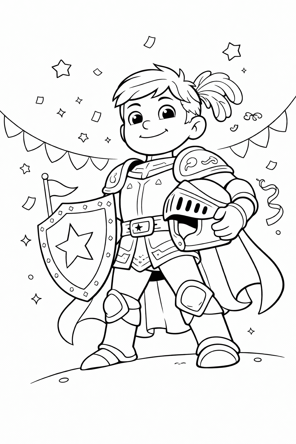 Fröhlicher Ritter Im Karnevalsoutfit