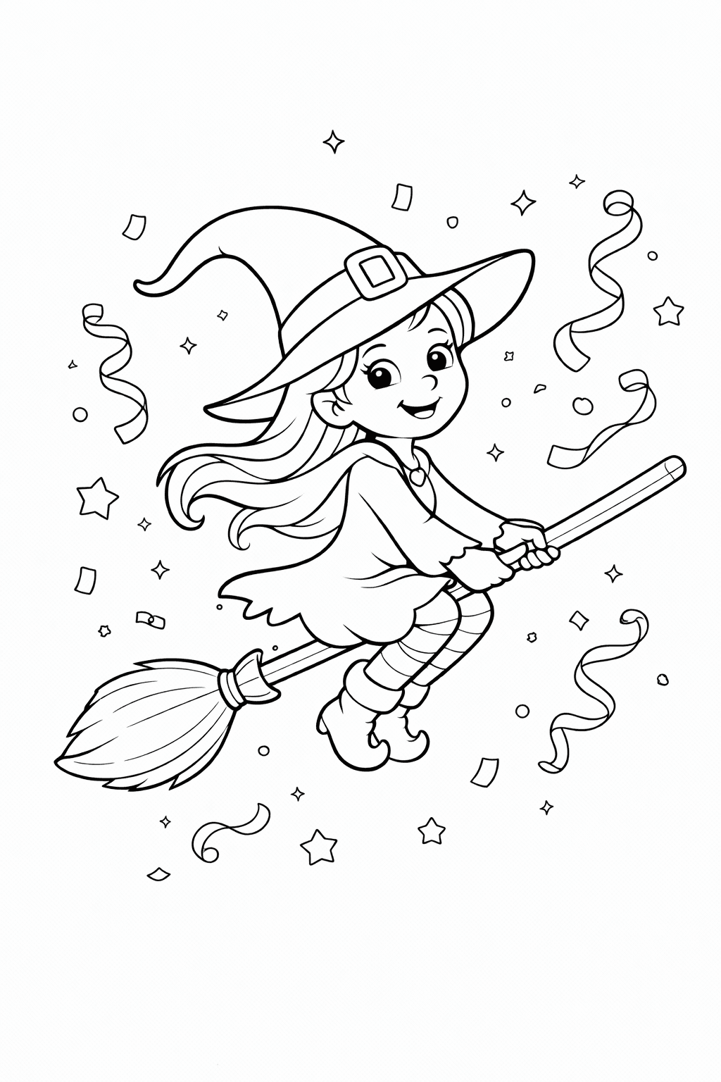 Freundliche Hexe Auf Ihrem Besen