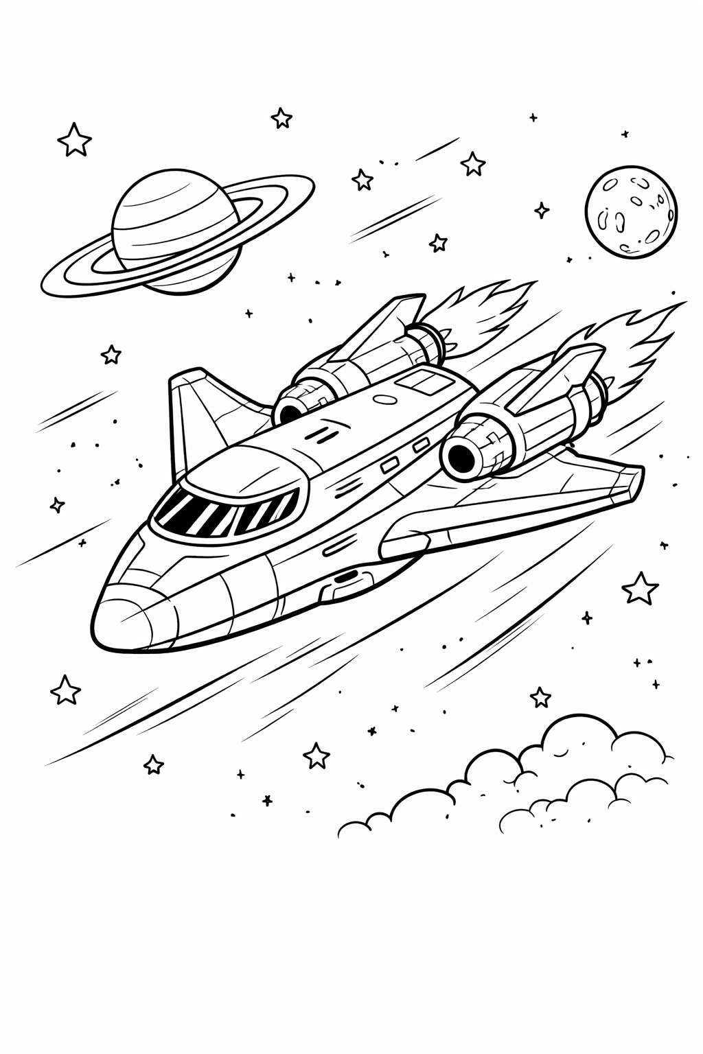 Raumschiff - Ausmalbild