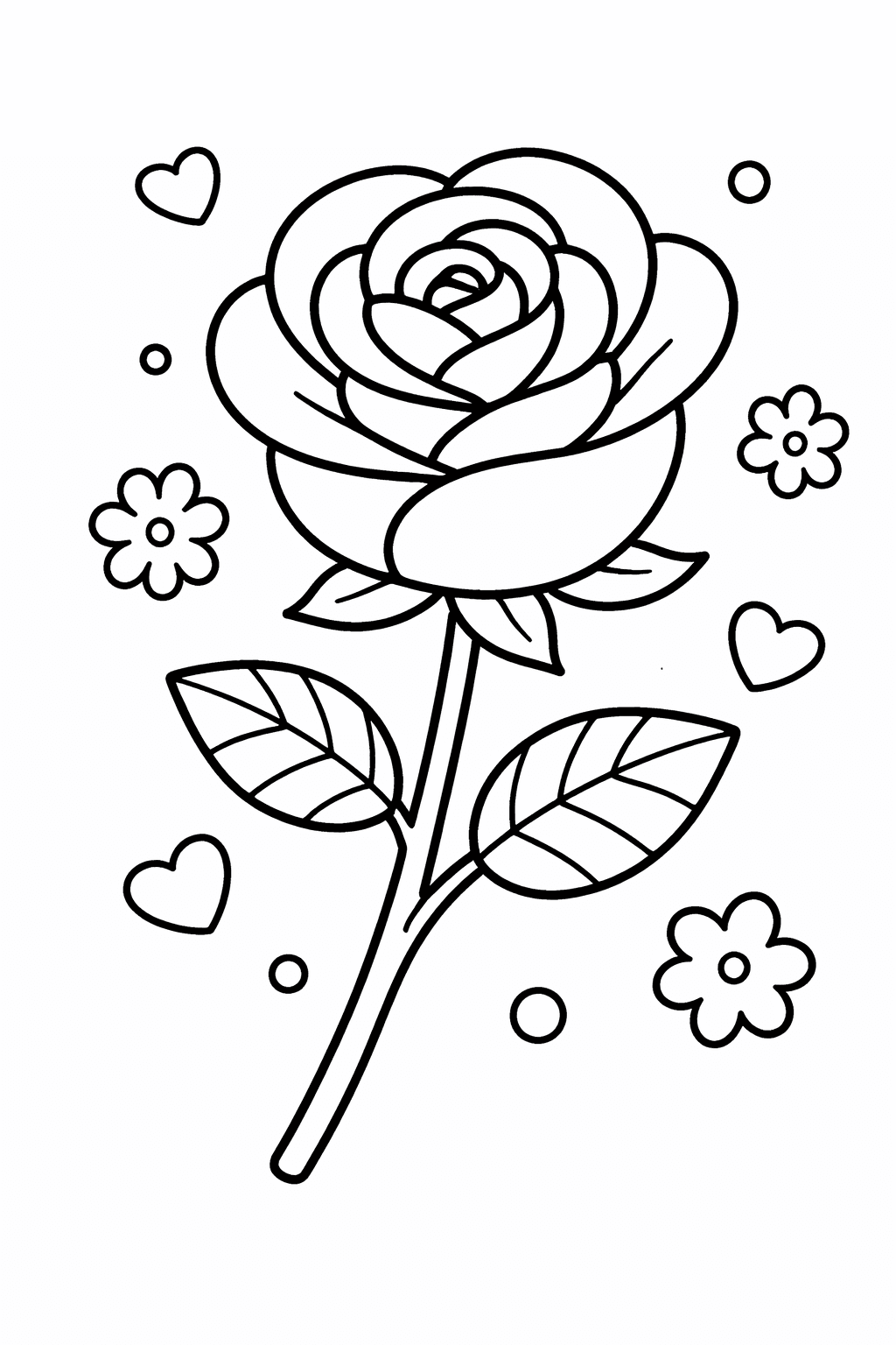 Große Rose (Variante) - Ausmalbild