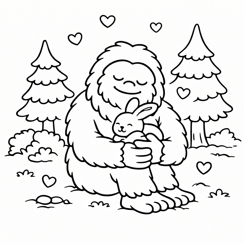 Großer Fuß Und Hase Im Wald