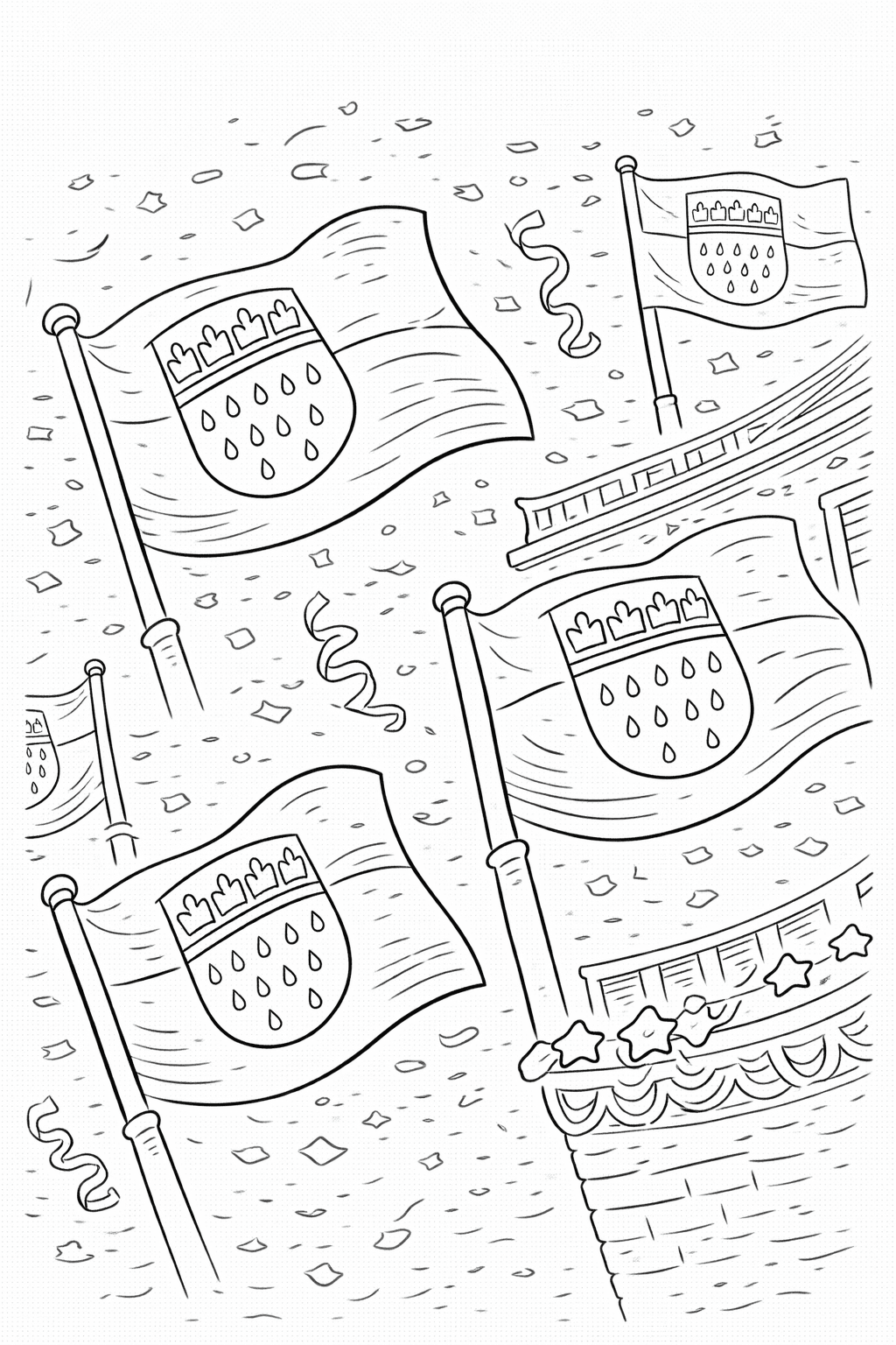 Kölner Flaggen Im Wind