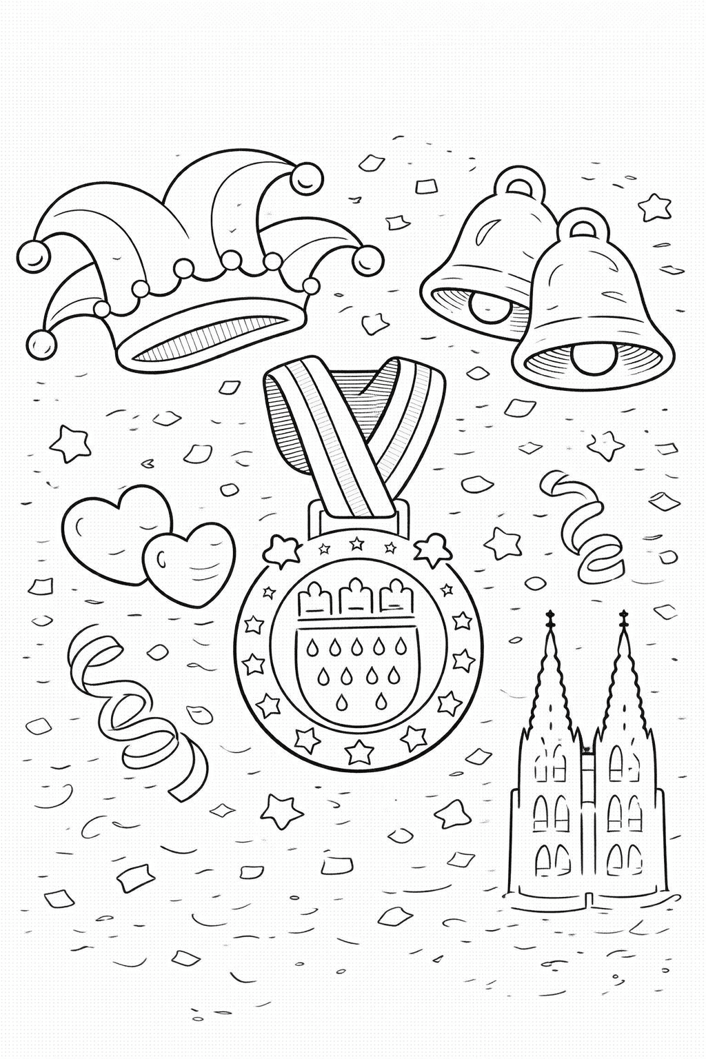 Kölner Karneval Zur Ausmalung