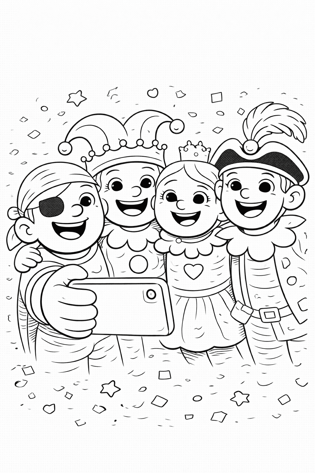 Karnevalspaß Mit Freunden Im Selfie