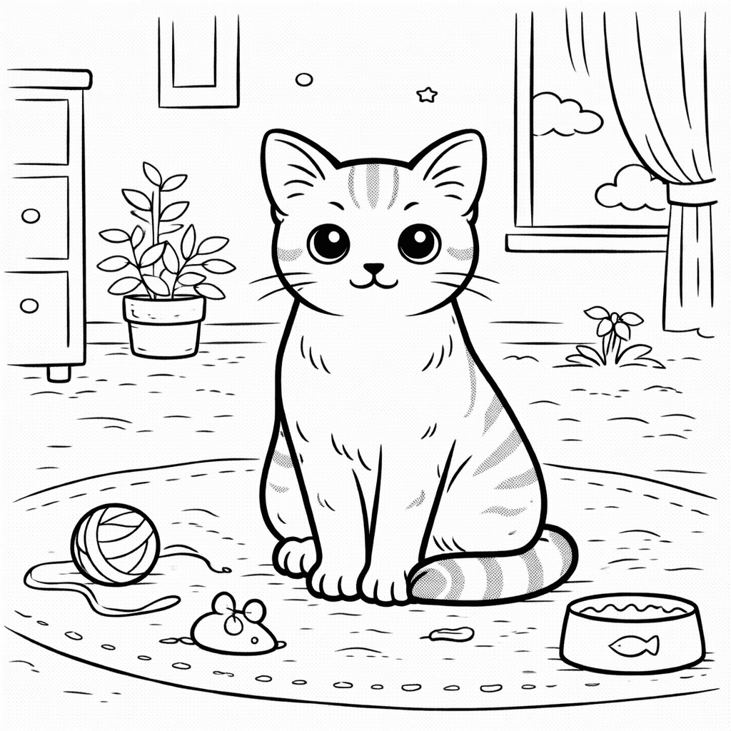 Katzen_katzensitz In Gemütlichem Raum