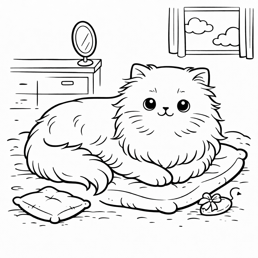 Katzen_persischer Kater Auf Kuscheldecke