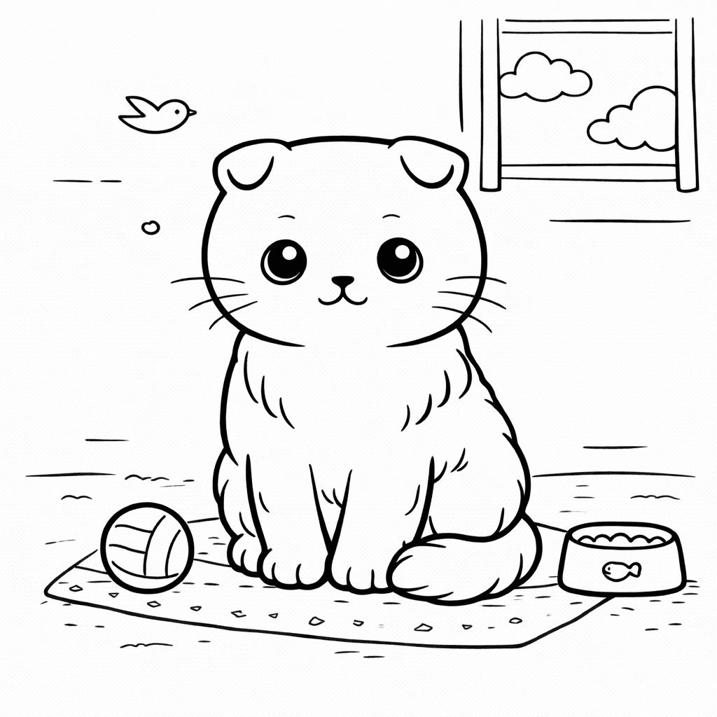 Katzen_schottische Faltohrkatze Mit Spielzeug