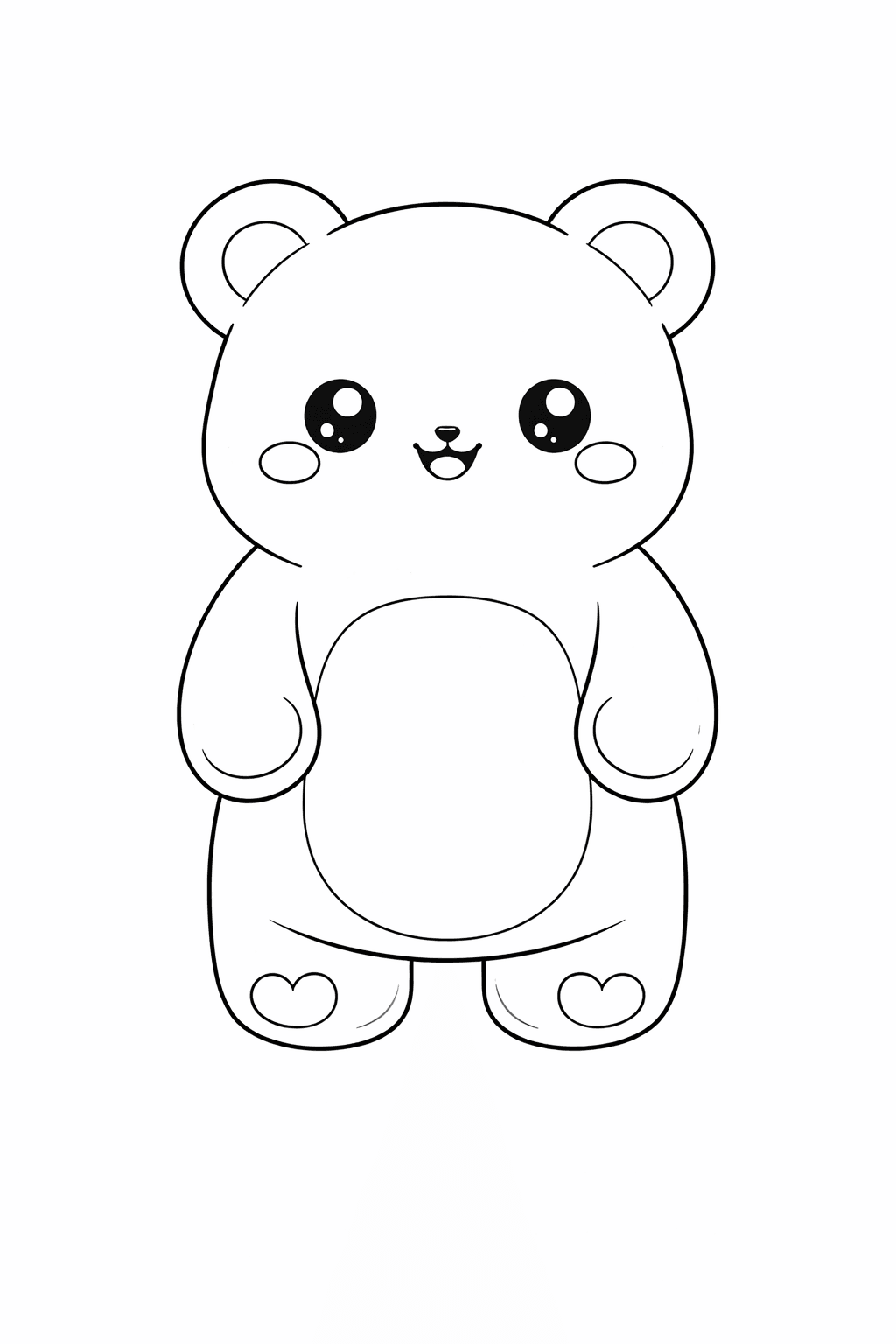 Kawaii Gummibärchen in Schwarz-Weiß - Ausmalbild