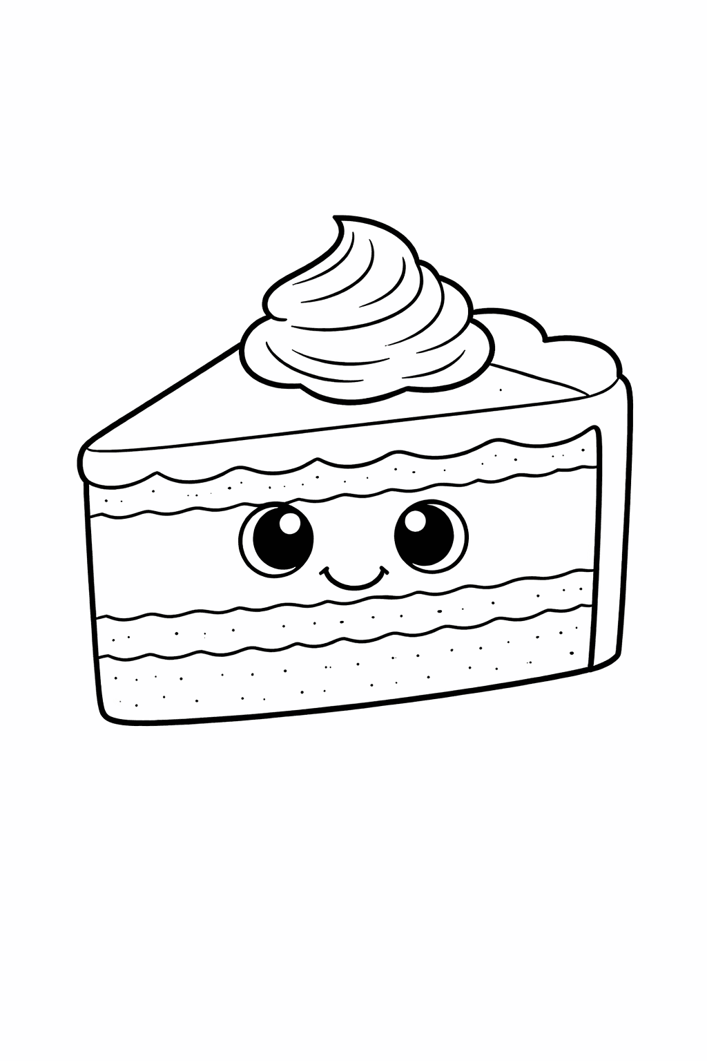 Kawaii Kuchen Zum Ausmalen - Ausmalbild