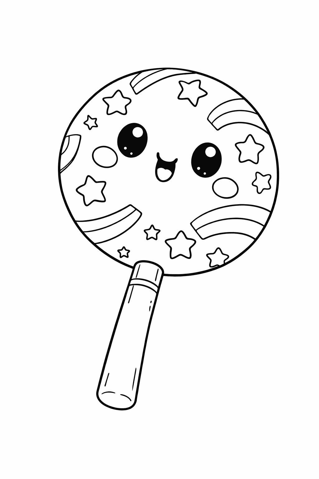 Kawaii Lutscher Illustration - Ausmalbild