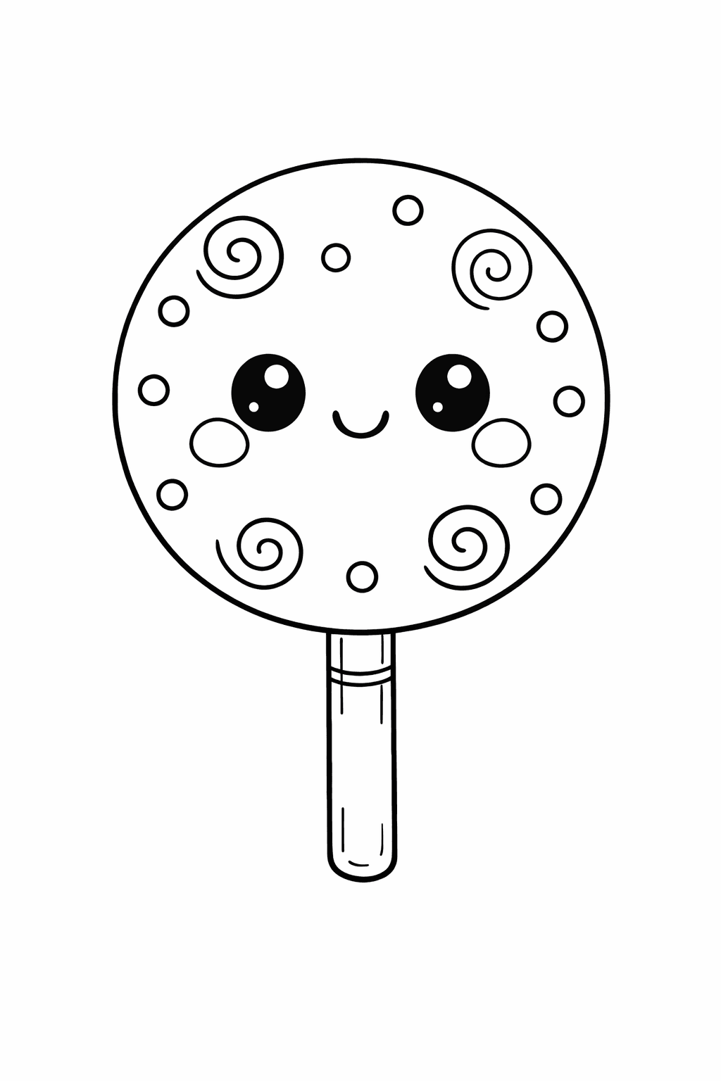 Kawaii Lutscher mit freundlichem Gesicht - Ausmalbild