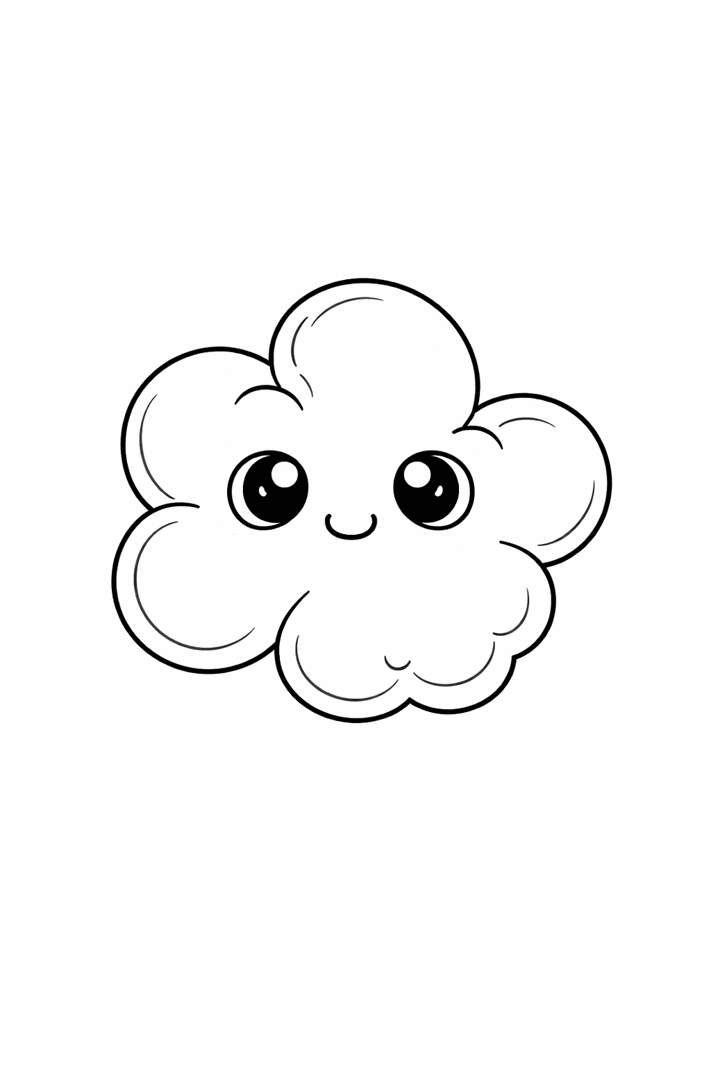 Kawaii Popcorn Mit Süßem Gesicht - Ausmalbild