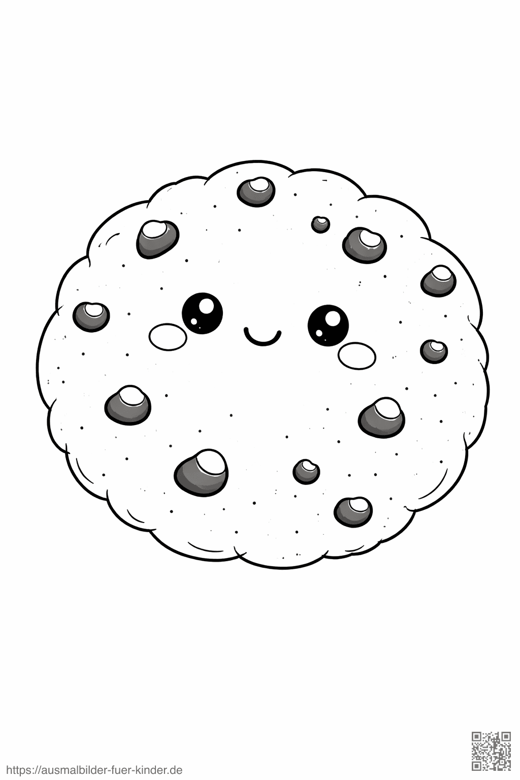 Keks mit süßem Gesicht - Ausmalbild Keks mit süßem Gesicht - Ausmalbild