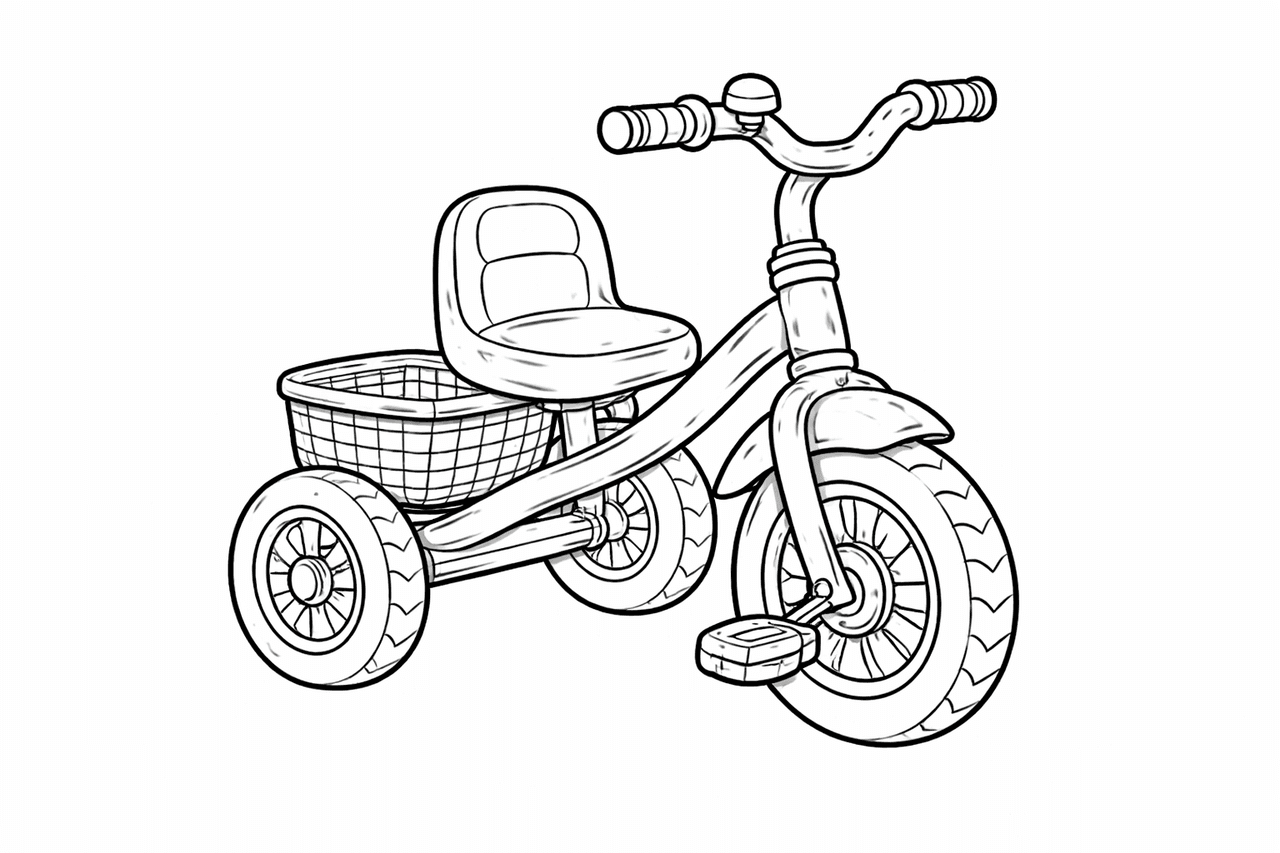 Kinderfahrrad - Ausmalbild