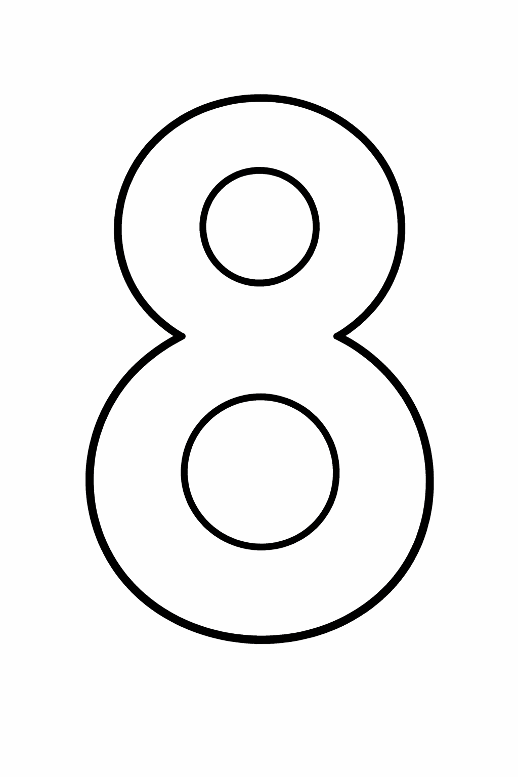 Zahl 8 - Ausmalbild