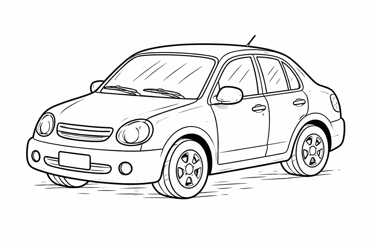 Cartoon-Auto - Ausmalbild