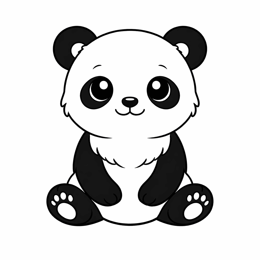 Kleines Panda Baby In Symmetrie