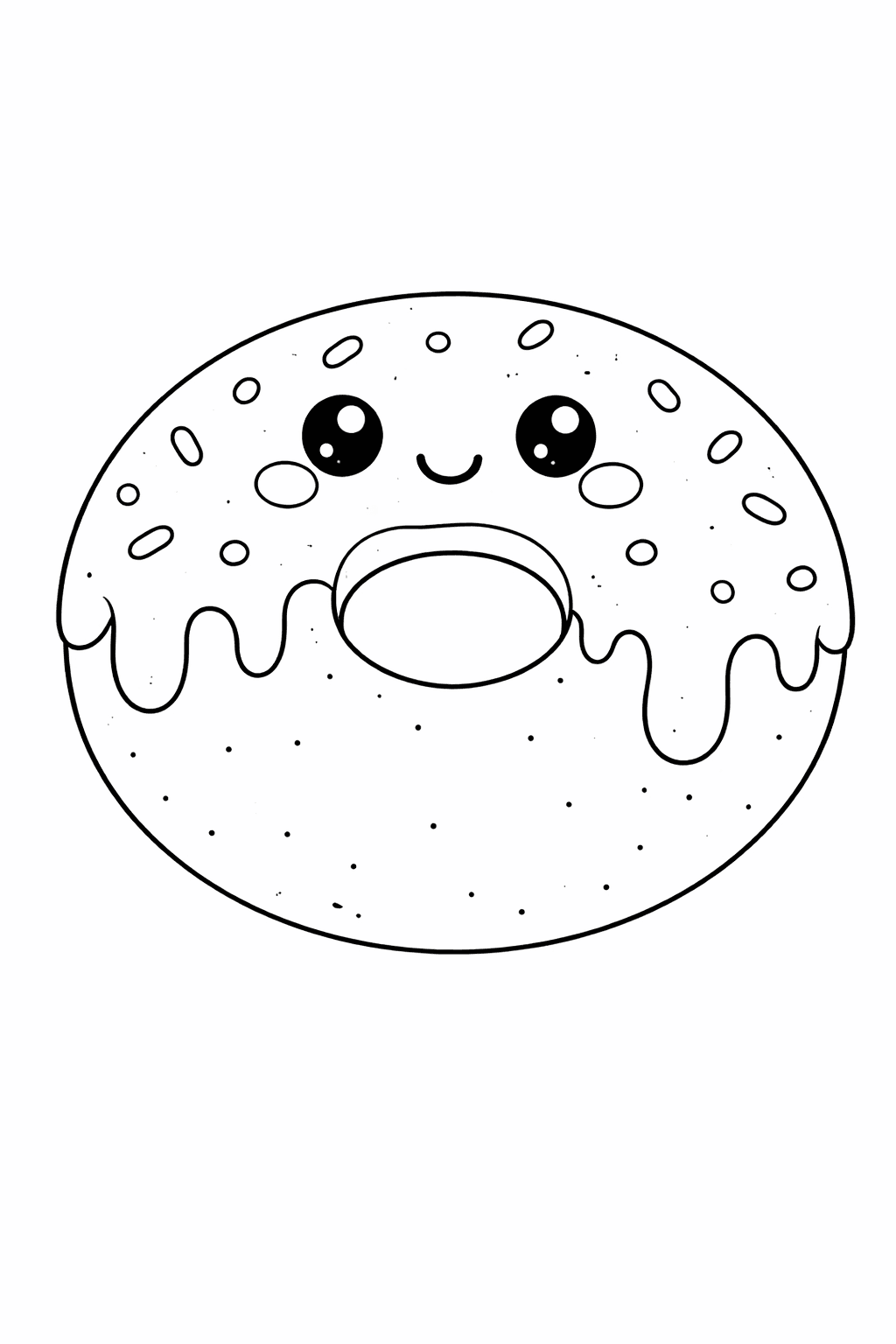 Kunstvolle Donut-Figur mit Zuckerglasur - Ausmalbild