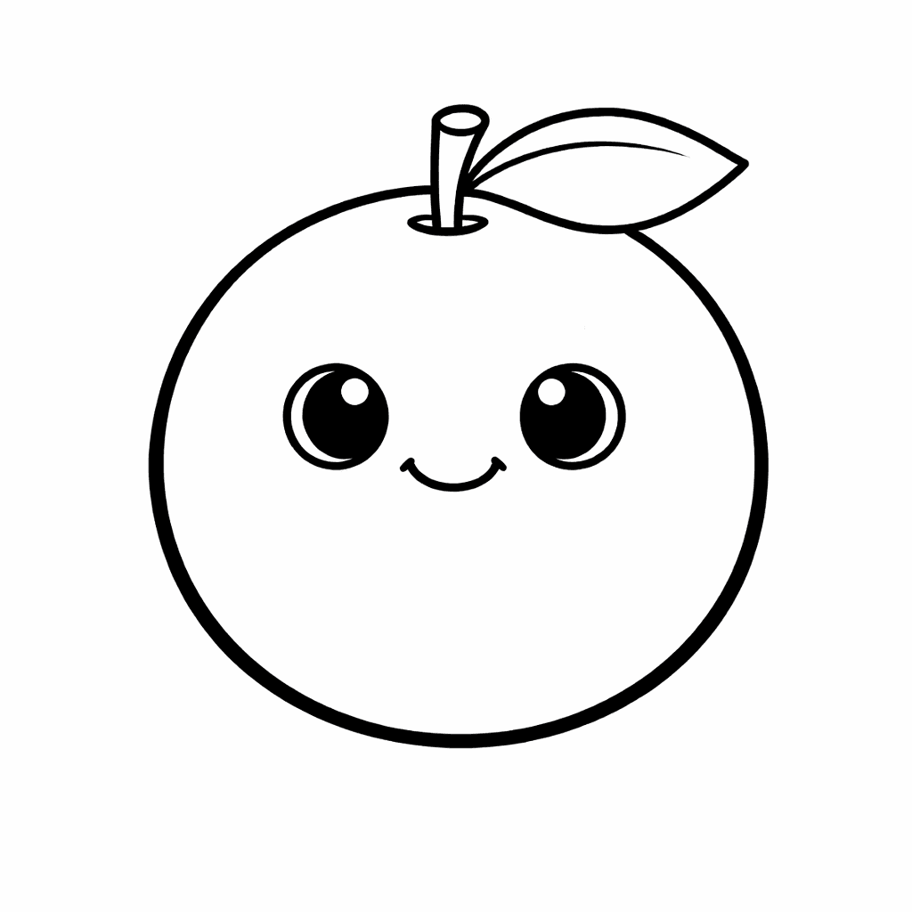 Lächelnde Orange Auf WeißEm Hintergrund - Ausmalbild