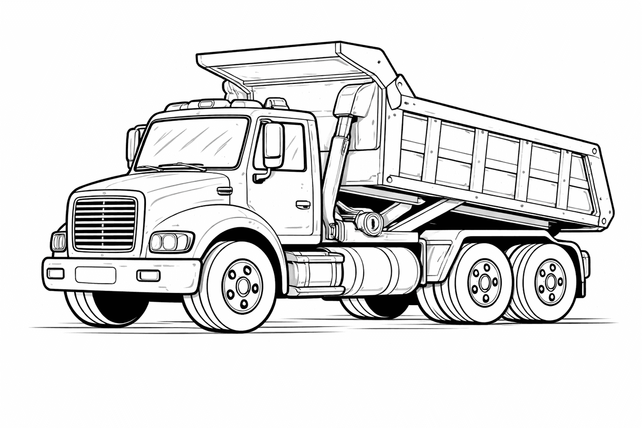 Lastwagen - Ausmalbild