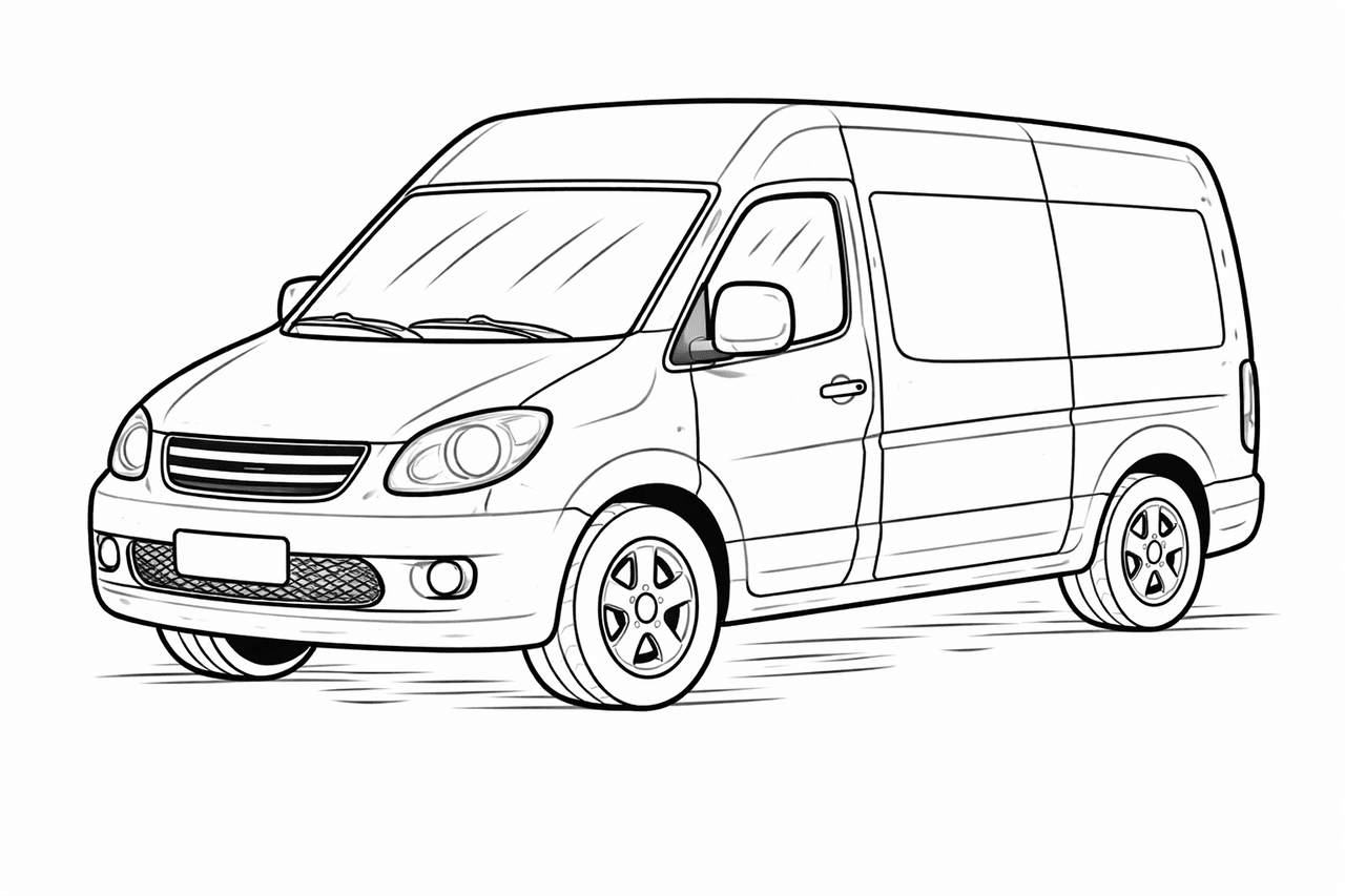 Lieferwagen - Ausmalbild